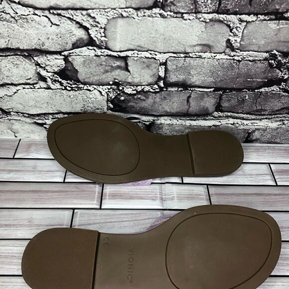 Vionic Demi Purple Leather Snake Embossed Orthopedic Sandals Women Sz 10M US/42 - Picture 15 of 16
